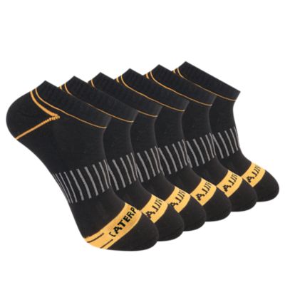Caterpillar Men's Half Cushion No-Show Socks, Line Pattern, 3 pk., CT302348TB-BLK
