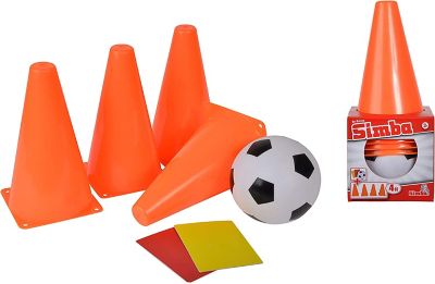 Image showing  Soccer Cone Set, Includes 4 Cones, 1 Ball, 1 Yellow and 1 Red Card