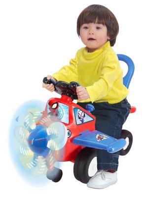 Image showing  Lights 'N' Sounds Spidey Activity Plane Ride-On Toy
