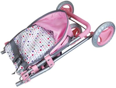 Image showing  11 in. Twin Baby Dolls with Twin Jogger Stroller Playset