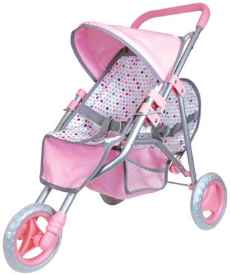 Image showing 5 th Lissi 11 in. Twin Baby Dolls with Twin Jogger Stroller Playset