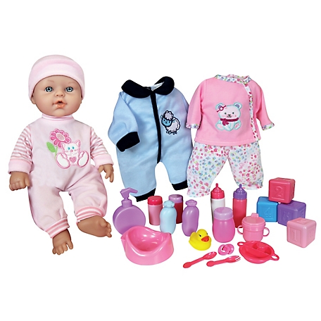 Lissi 12 in. Baby Doll with Accessories and Extra Outfits, Includes Seat, Feeding Items, Toys, Pacifier and Outfits
