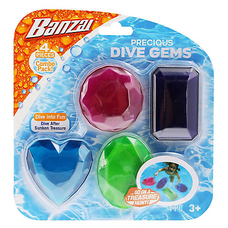 Banzai 4 pc. Water/Pool Toy Dive Set, Precious Dive Gems