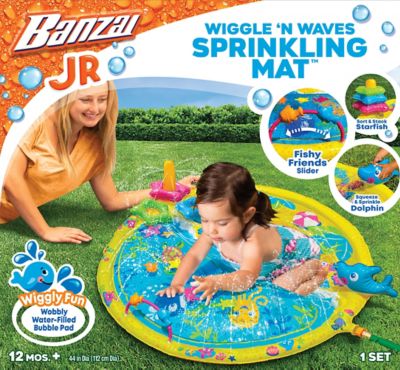 Banzai Jr. Wiggle 'N Waves Water Sprinkling Play Mat, 44 in., 12+ Months