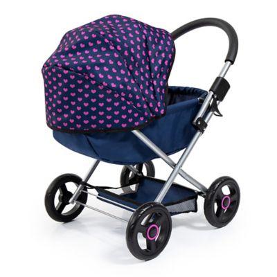 Image showing  4-in-1 Toy Baby Doll Pram Stroller Cosy Set for Dolls Up to 18 in., Blue/Purple