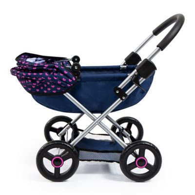 Image showing 8 th Bayer 4-in-1 Toy Baby Doll Pram Stroller Cosy Set for Dolls Up to 18 in., Blue/Purple