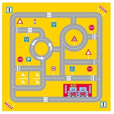 Image showing  Pop-it-Up Fire Station Play Tent with Street Map Playmat, 35.5 in. x 35.5 in. x 35.5 in.