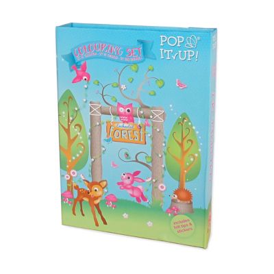 Image showing  Pop-It-Up Enchanted Forest Combo Set Play Box with Play Mat and Coloring Set