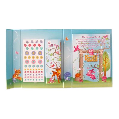 Image showing  Pop-It-Up Enchanted Forest Combo Set Play Box with Play Mat and Coloring Set