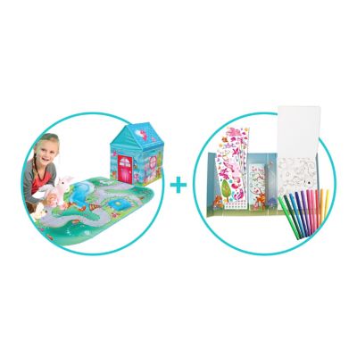 Image showing 5 th Fun2Give Pop-It-Up Enchanted Forest Combo Set Play Box with Play Mat and Coloring Set