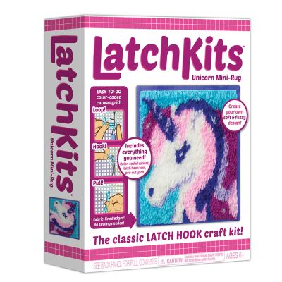 Latch Kits LatchKits The Classic Latch Hook Craft Kit, Unicorn Mini Rug