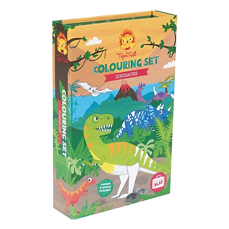 Tiger Tribe Dinosaur Coloring Set with Markers and Stickers