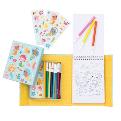 Image showing  Mermaids Coloring Set with Markers and Stickers