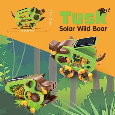 Image showing  Kids' Tusk Wild Boar Solar Robot Crawler STEM Building Set, 47 pc.