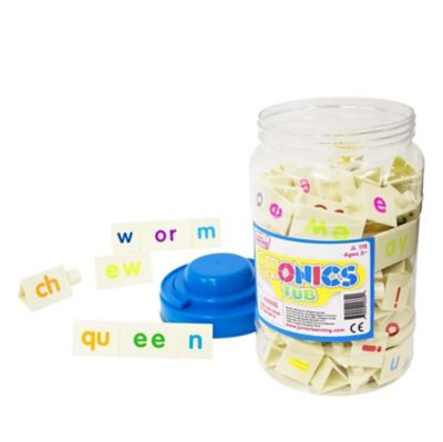 Image showing  Phonics Tri-Blocks Tub for Ages 5-6 Kindergarten 1st Grade Learning
