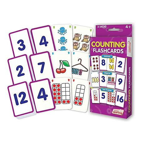 Junior Learning Counting Flashcards, Animals, Objects and 10 Frames