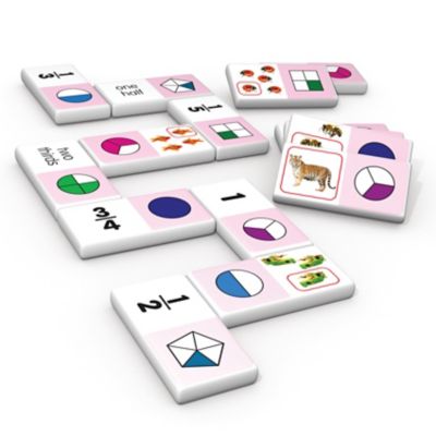 Junior Learning Fraction Dominoes: Skill Development in Fractions for Ages 6+, Stored in Collector's Tin