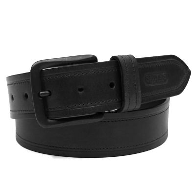 Image showing 0 th Smith's Workwear Men's Full-Grain Stitched Leather Handcrafted in USA Belt with Embossed Logo Tip
