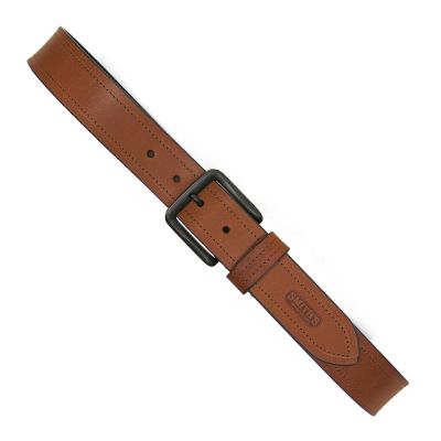 Image showing 3 th Smith's Workwear Men's Full-Grain Stitched Leather Handcrafted in USA Belt with Embossed Logo Tip