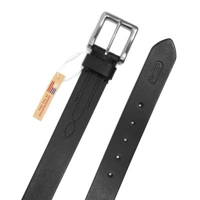 Image showing  Men's Full-Grain Leather Handcrafted in USA Belt with Stitching Detail and Embossed Logo Tip