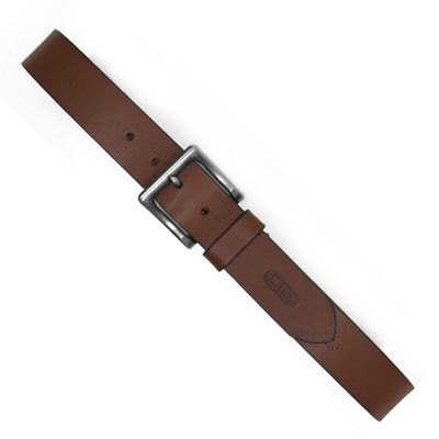 Image showing  Men's Full-Grain Leather Handcrafted in USA Belt with Stitching Detail and Embossed Logo Tip
