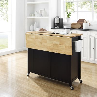 Image showing  Savannah Wood-Top Kitchen Cart, Black