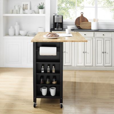 Image showing  Savannah Wood-Top Kitchen Cart, Black