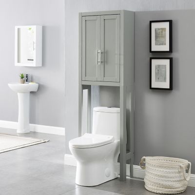 Crosley Savannah Space Saver Over-the-Toilet Storage Shelf, Gray