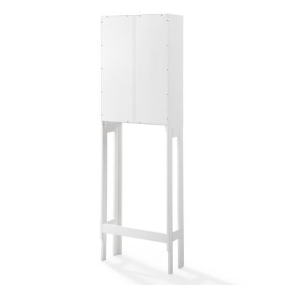 Image showing 7 th Crosley 22.13 x 68.25 x 8.63 in. Wooden Savannah Space Saver Over-the-Toilet Storage Shelf, White