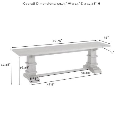 Image showing  Joanna Dining Bench, Rustic Brown/White