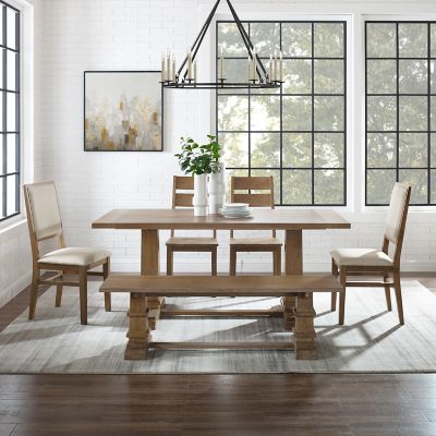 Image showing  6 pc. Joanna Dining Set with 2 Chairs, 2 Cushioned Chairs and Bench