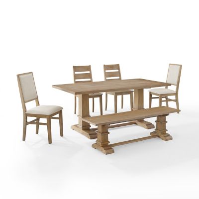 Image showing  6 pc. Joanna Dining Set with 2 Chairs, 2 Cushioned Chairs and Bench