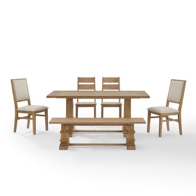 Image showing  6 pc. Joanna Dining Set with 2 Chairs, 2 Cushioned Chairs and Bench