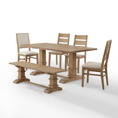 Image showing  6 pc. Joanna Dining Set with 2 Chairs, 2 Cushioned Chairs and Bench