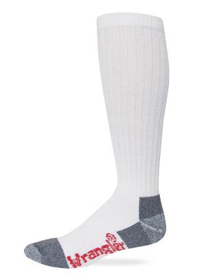 Wrangler Over-the-Calf Cotton Work Socks Made in USA, 2 Pair, 2/9434, 2/9434 BLACK