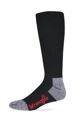 Wrangler Men's Over-the-Calf Cotton Work Socks, 2 Pair, 2/9434 BLACK