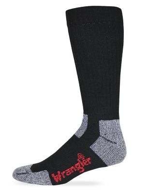 Wrangler Steel-Toe Ultra-Dri Work Socks Made in USA, 2 Pair, 2/647, 2/647