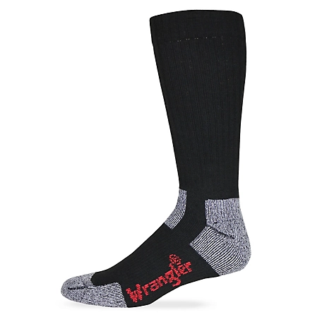 Wrangler Men's Steel-Toe Ultra-Dri Work Socks, 2 Pair, 2/647 BLACK at ...