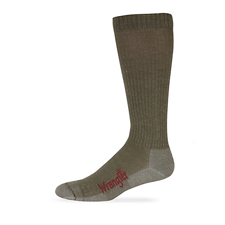 Wrangler Merino Wool Tall Boot Socks Made in USA, 1 Pair, 72379 BLACK