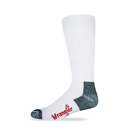 Wrangler Men's Non-Binding Boot Socks Made in USA, 2-Pack, 2/297 BLACK