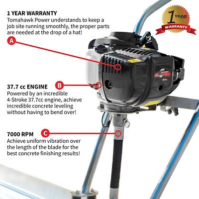 Image showing  10 ft. Aluminum Blade Board 37.7cc Gas Vibrating Concrete Power Screed Finishing Float Tool