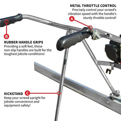 Image showing  12 ft. Aluminum Blade Board 37.7cc Gas Vibrating Concrete Power Screed Finishing Float Tool