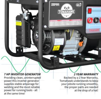 Image showing  2,200/2,000-Watt Gasoline Powered Portable Generator with 120A Welder