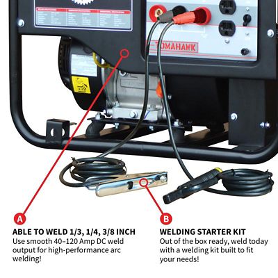 Image showing 5 th Tomahawk Power 2,200/2,000-Watt Gasoline Powered Portable Generator with 120A Welder