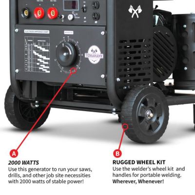 Image showing  210A Welder with 15 HP Gas-Powered Portable 2,000W Generator