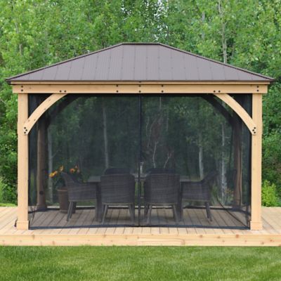 Image showing 7 th Yardistry Mosquito Netting for Meridian Gazebos, 12 ft. x 14 ft.