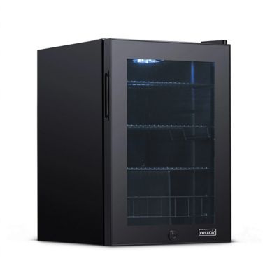 Image showing 8 th NewAir 90 Can Freestanding Beverage Fridge in Onyx Black with Adjustable Shelves and Lock