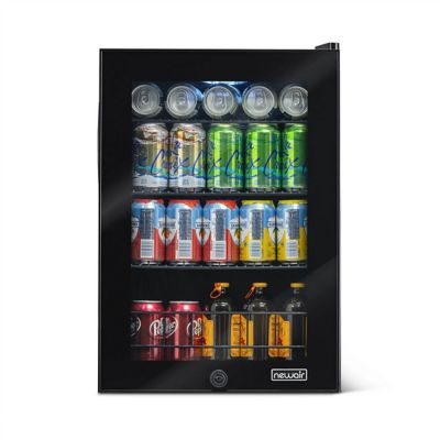 Image showing 9 th NewAir 90 Can Freestanding Beverage Fridge in Onyx Black with Adjustable Shelves and Lock