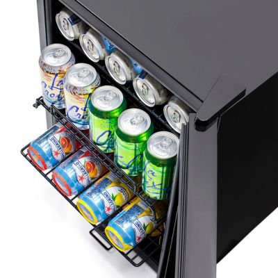 Image showing 15 th NewAir 90 Can Freestanding Beverage Fridge in Onyx Black with Adjustable Shelves and Lock