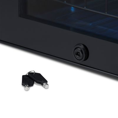 Image showing 16 th NewAir 90 Can Freestanding Beverage Fridge in Onyx Black with Adjustable Shelves and Lock